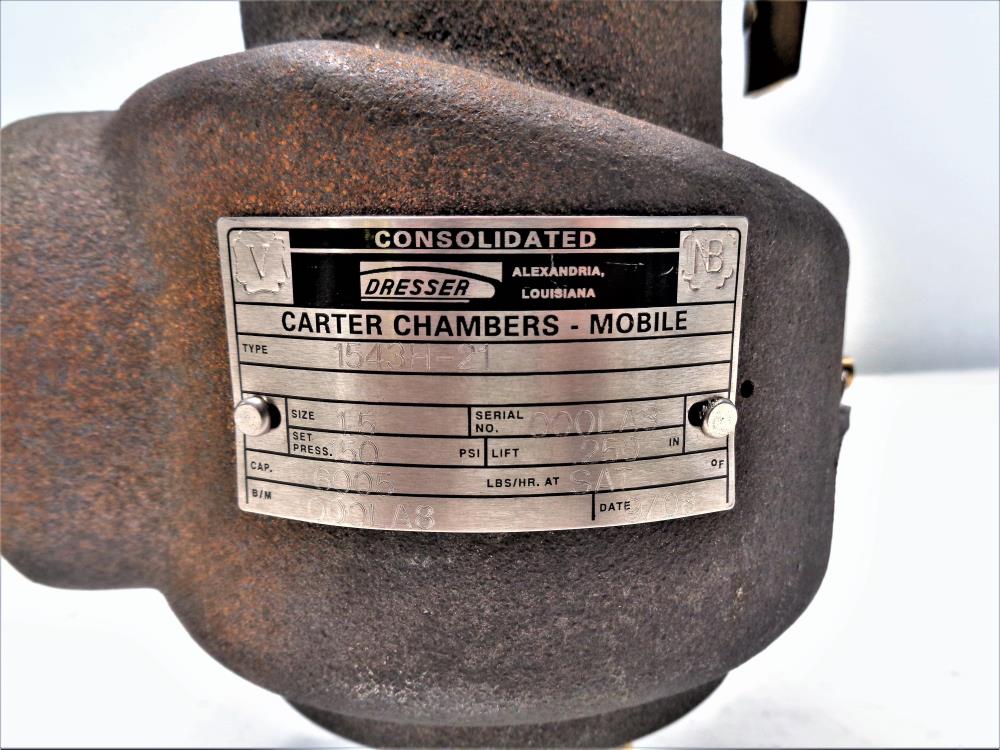 Dresser Consolidated 1-1/2" Relief Valve, Type #1543H-21